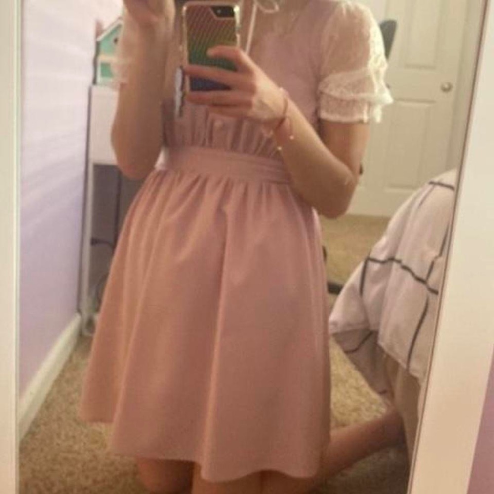 Yumetenbo pink lace mini dress. - Picture 2 of 4